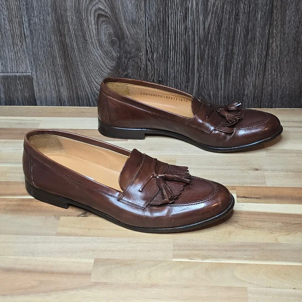 Mezlan Santander Tassel Loafers 10 B Brown Mens Leather Dress Shoes Spain